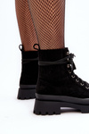 Women's Lace-up Trapery Boots Black Gordts