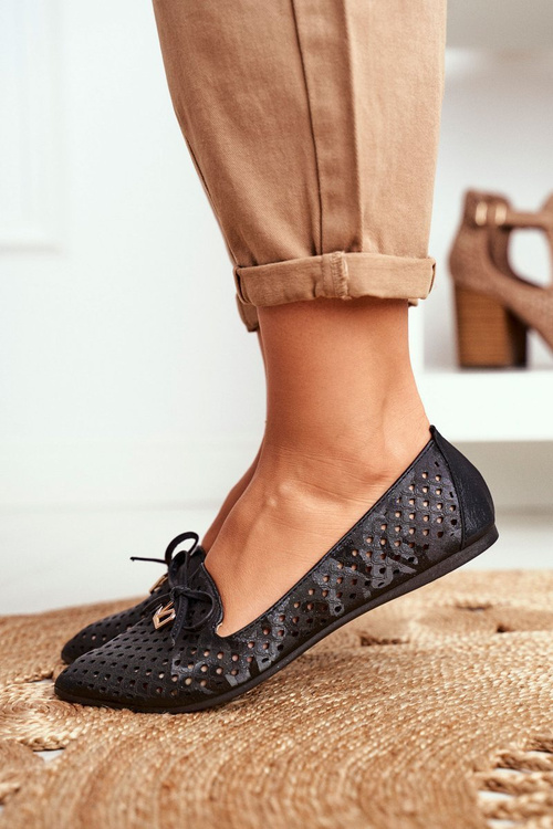 Women's Openwork Ballerinas Black Manam