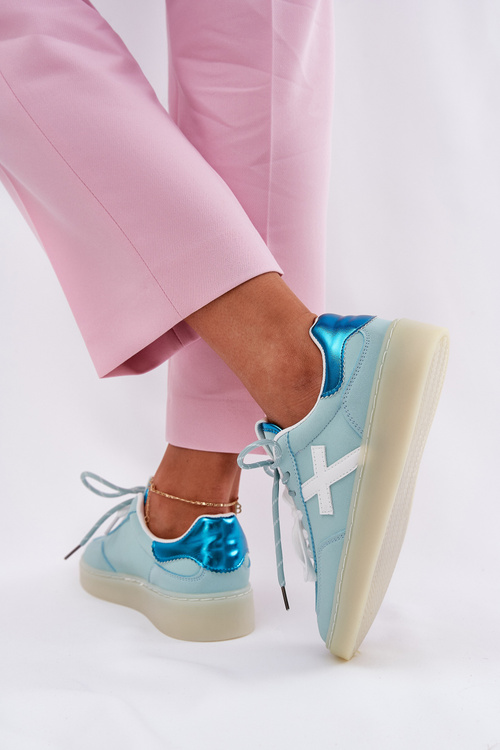 Buty Sportowe Damskie Niskie Panterka Miętowe Zelevelis