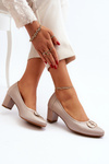 Black low heel pumps with embellishment Aeliris