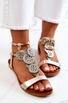 Leather Openwork Sandals Lewski 3049 Gold