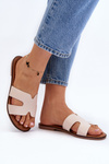 Women's Beige Cut-Out Slippers Lumossa
