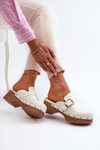 Women's White Buckle Clogs Seprilla