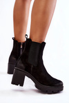 Women's Suede Boots On The Platform Black Martine