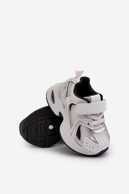 Children's Sports Sneakers with Velcro White-Black Ephona