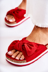Klapki Damskie Platforma Czerwone So Comfy