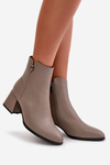 Elegant Warm Ladies Boots Made Of Natural Leather Beige Vinceza 77106