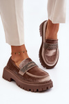Women's Velour Moccasins with Decoration Brown Wendreda