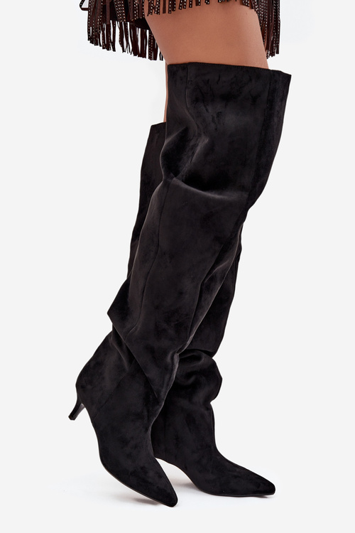 Slip-on Women's High Heel Boots Black Ysolienne