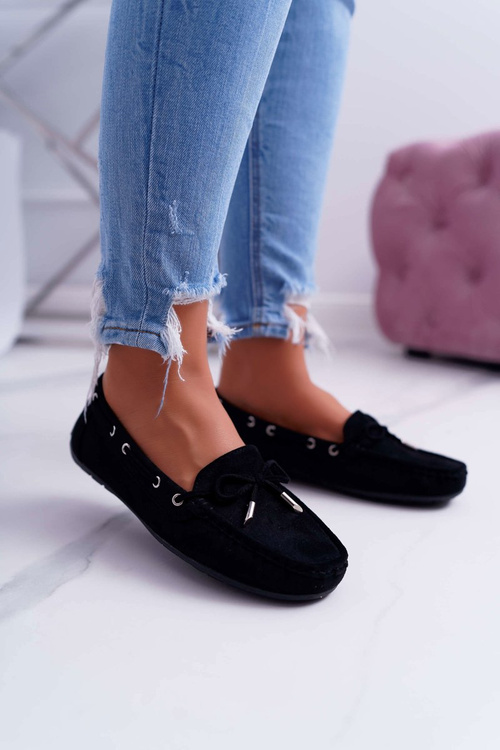 Mokassin Women's Comfortable Eco-suede Black Memfi