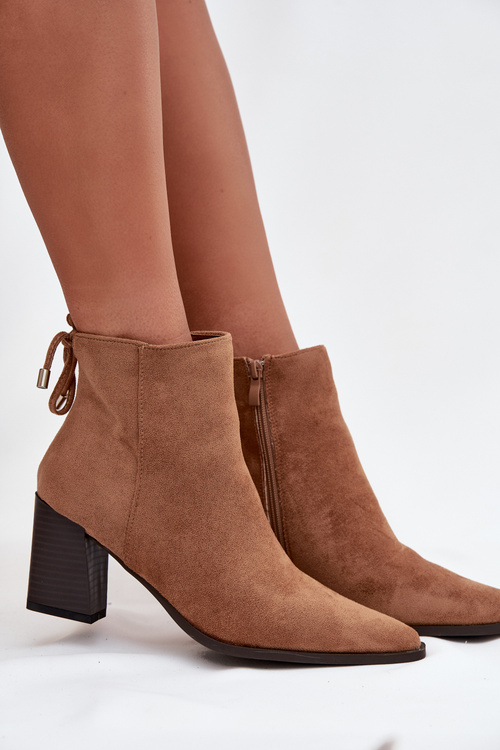 Women's Ankle Boots With Lacing Camel Halisse