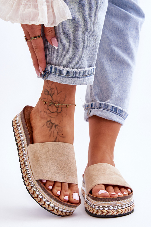 Women's Smooth Suede Slippers Beige Hayen