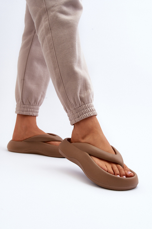 Women's Foam Flip Flops Japanese Khaki Roux