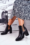 Women’s Boot On High Heel Slip on Black Vibo