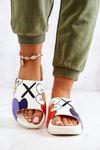 Printed Rubber Slippers White Monsters