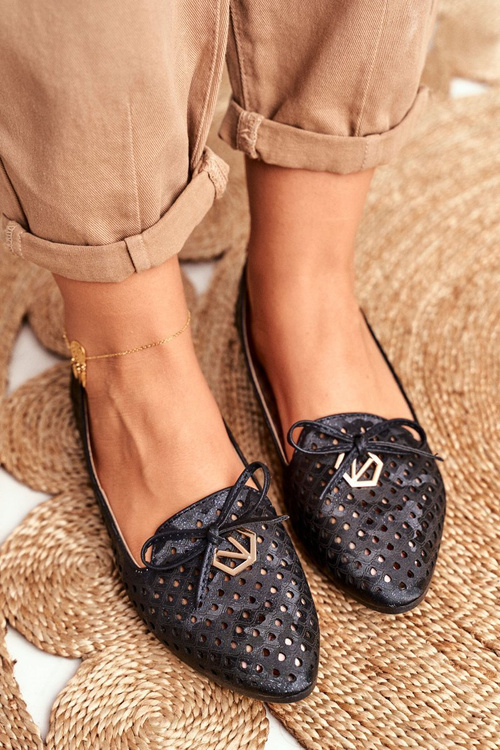 Women's Openwork Ballerinas Black Manam