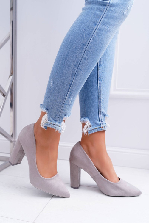 Women's Stiletto Heeled Women's Suede Grey Strawberry pumps