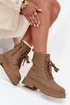 Women's Ankle Boots Workers With Zipper Dark Beige Tirina