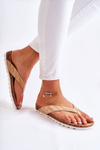 Women's Rubber Flip Flops Beige Torri