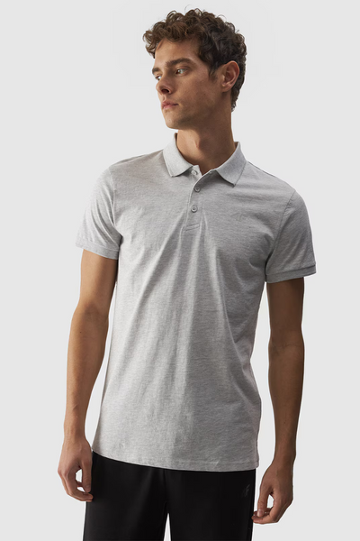 Men's Regular Polo Shirt With Logo 4F Grey 4FWMM00TPTSM316-27M