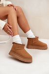 Women's Snow Boots On Platform Insulated With Fur Camel Vesirae