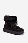 Snow boots with fur and laces Black Sarivie