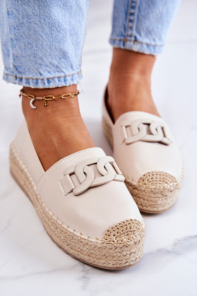 Classic Espadrilles On The Platform Beige Julianne