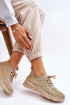 Buty Sportowe Wsuwane Damskie Beżowe Ellison
