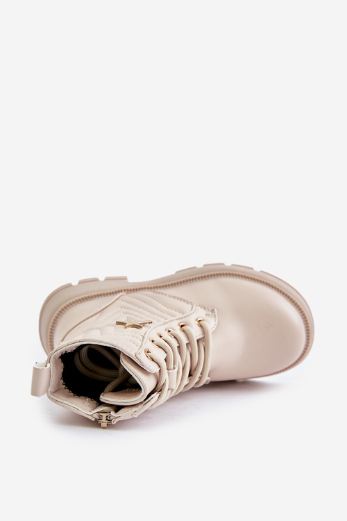 Kids' Glossy Lined Boots with Black-Pink Decoration Bunnyjoy