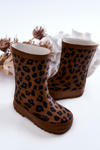 Children's Galoshes With Leopard Pattern Brown Nanny