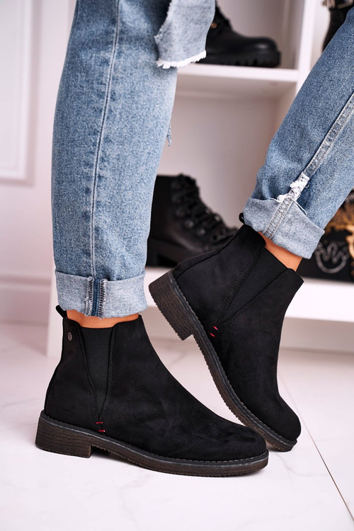 Classic Women's Chelsea Boots Suede Black Heather