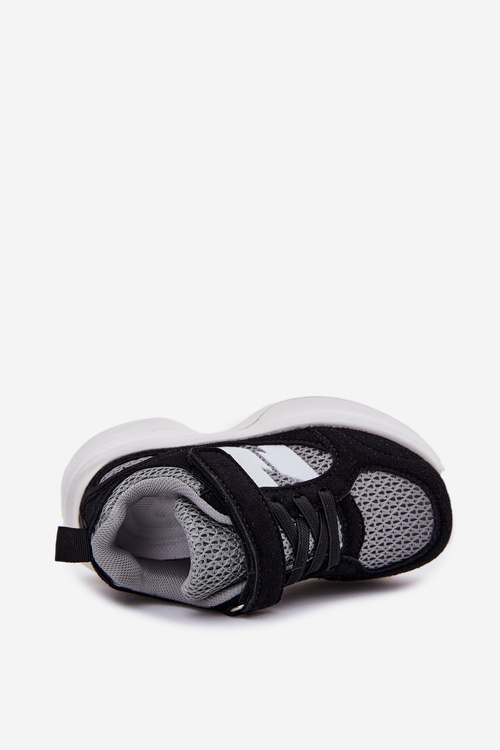 Children's Sports Sneakers With Velcro Black-Gray Selinea