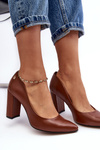 Leather Heels on a Stiletto Laura Messi 2624/237 Brown
