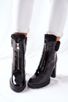 Women’s Ankle Boots Shiny Black Arleston