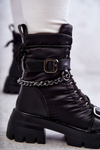 Women's Snow Boots With Chain GOE KK2N4018 Black