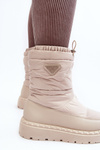 Women's snow boots with thick sole in light beige Lureta
