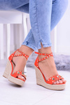 Red Espadrilles Espadrilles Sandals studded with rhinestones Narumi