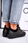 Women's Sneakers Elegant Leather Laura Messi Black 2045