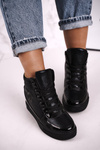 Women’s Wedge Sneakers Black Carol