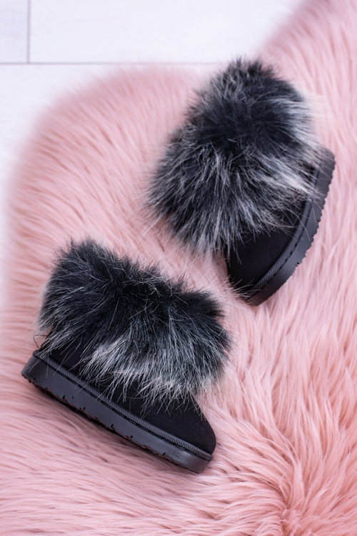 Children's Snow Boots With Fur Black Ariana