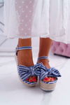Women's Platform Platform Anchor Sandals With Bow Tie Blue Bounce