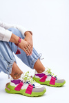 Buty Sportowe Damskie Modne Sznurowane Zielono-Różowe Chillout!