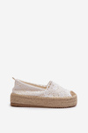 Women's White Lace Platform Espadrilles Elarose