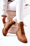 Leather Padded Worker Boots Camel Kimmie