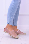 Lu Boo Rose Gold Brocade Espadrilles