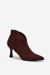 Low Women's Ankle Boots On Heel Eco Suede Chocolate Jolivra