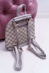 Classic Women's Backpack Beige Grey Elegant.
