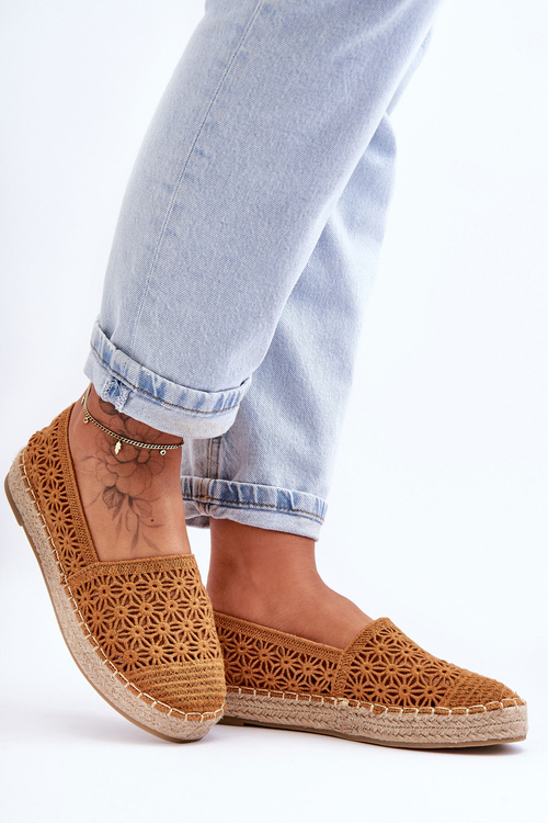 Women's Lace Espadrilles Camel One Lover