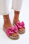 Women's Platform Slides with Bow Fuchsia Aflia