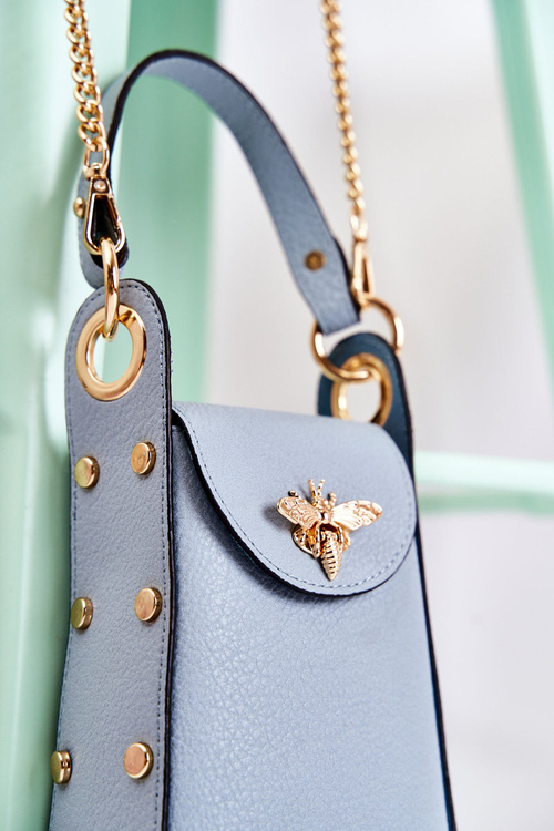 Small Women's Handbag With Ornament Blue Ellies